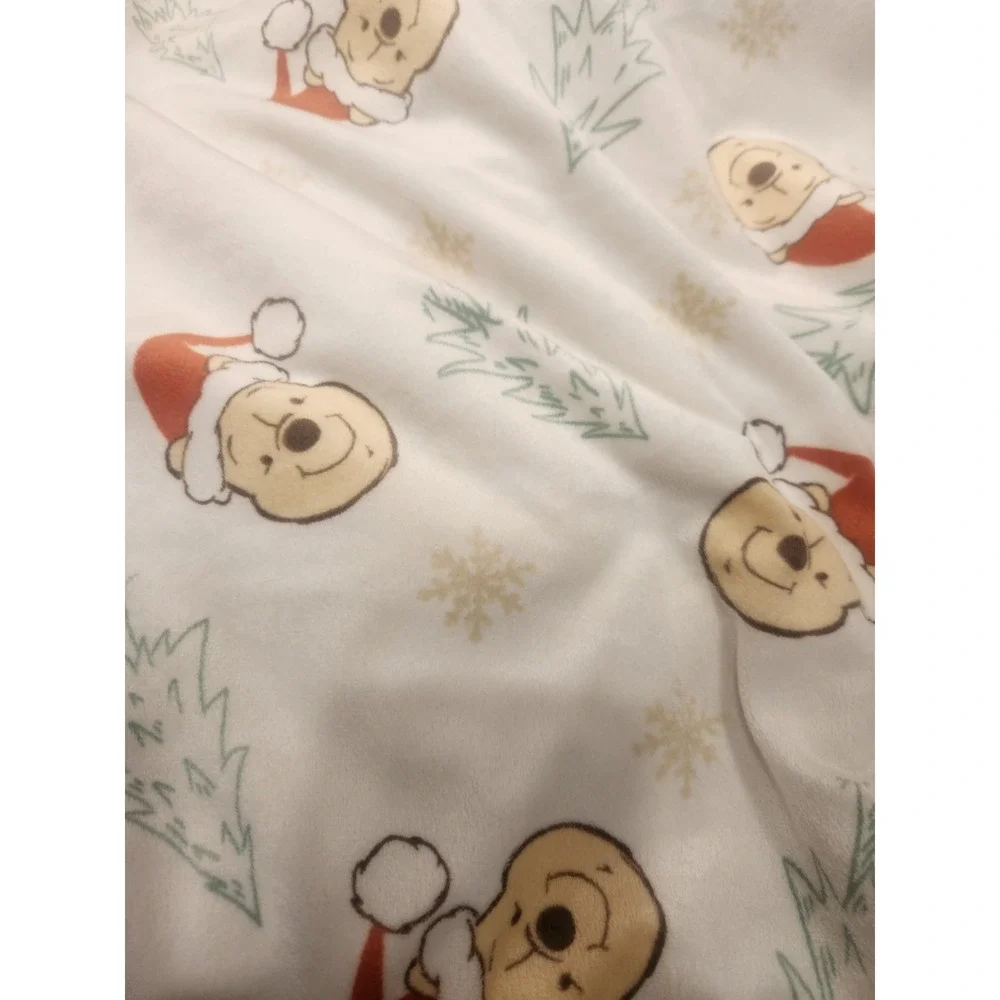 Disney Baby Christmas Santa Trees Winnie the Pooh Soft Baby Blanket‎ Sherpa Back